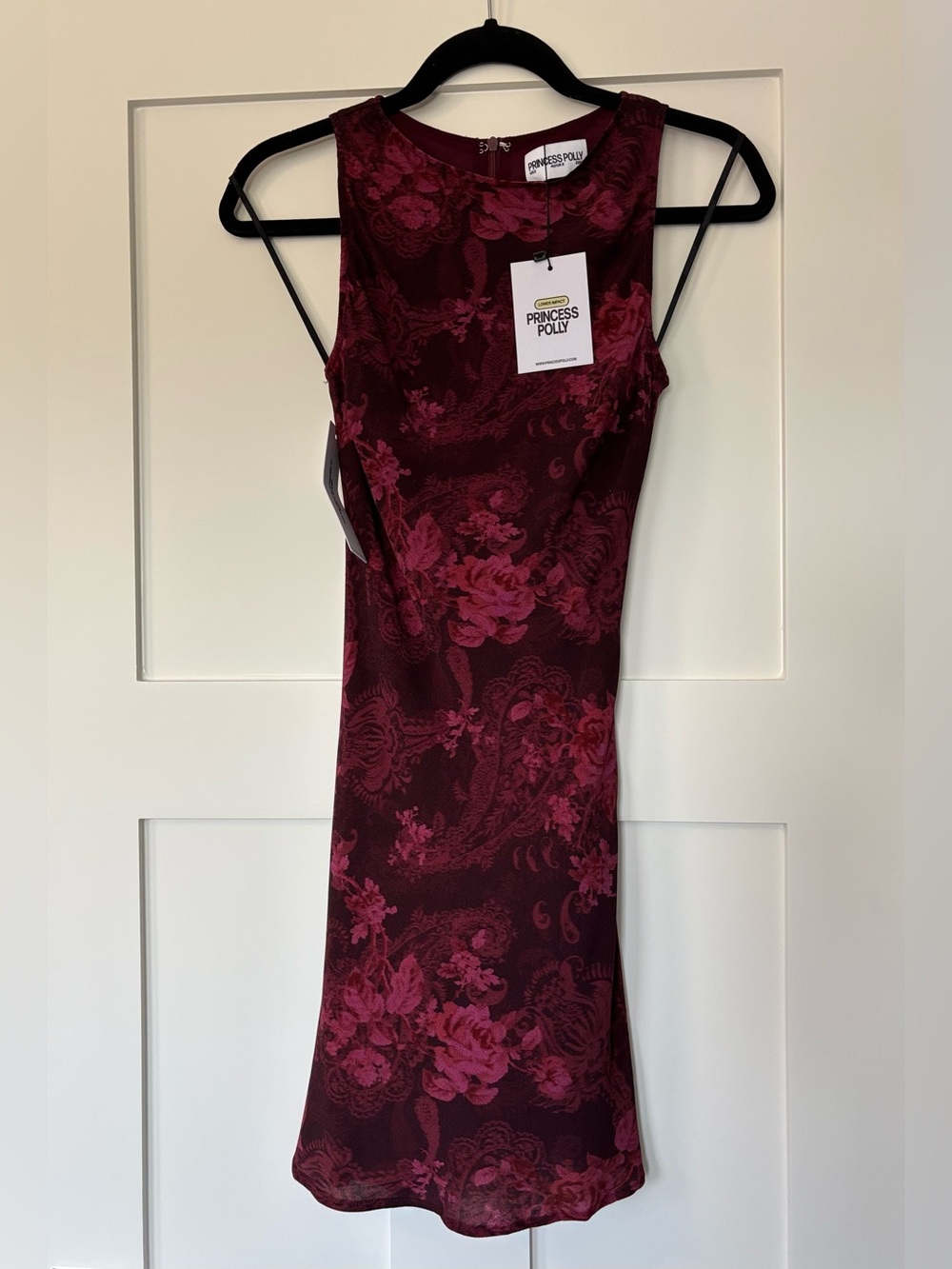 NWT Princess Polly Vivre Mini Dress Burgundy Paisley Floral Women’s Size US 2 - Picture 6 of 11